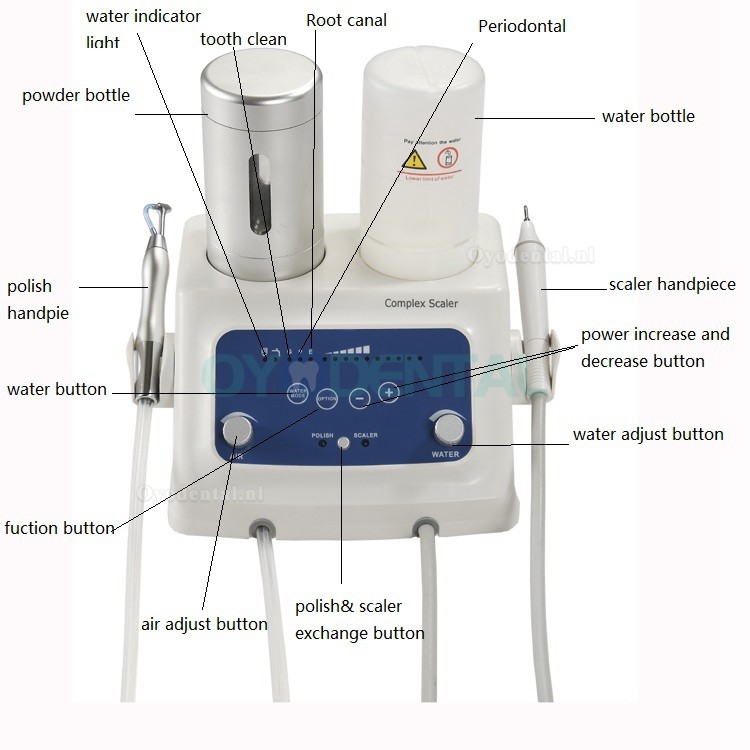 YS Multifunctionele 2 In 1 Tandheelkundige Ultrasone Piëzo-Scaler + Tandheelkundige Zandstralen Scaler PolijstEenheid YS